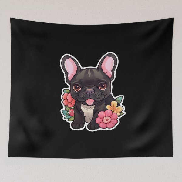 Item preview, French Bulldog with Flowers designed and sold by CUTEDOGGIEZ.