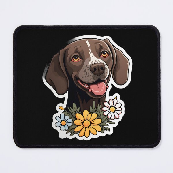 Item preview, German Shorthaired Pointer in Flowers designed and sold by CUTEDOGGIEZ.