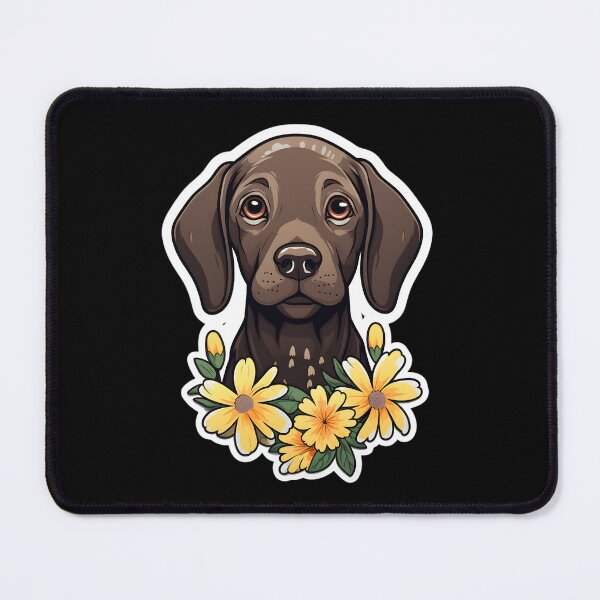 Item preview, German Shorthaired Pointer with Flowers designed and sold by CUTEDOGGIEZ.