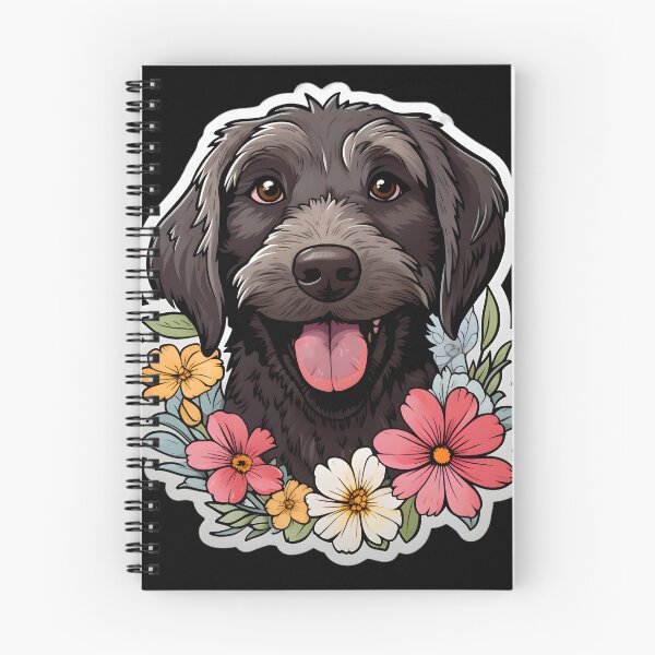 Item preview, German Wirehaired Pointer in Flowers designed and sold by CUTEDOGGIEZ.