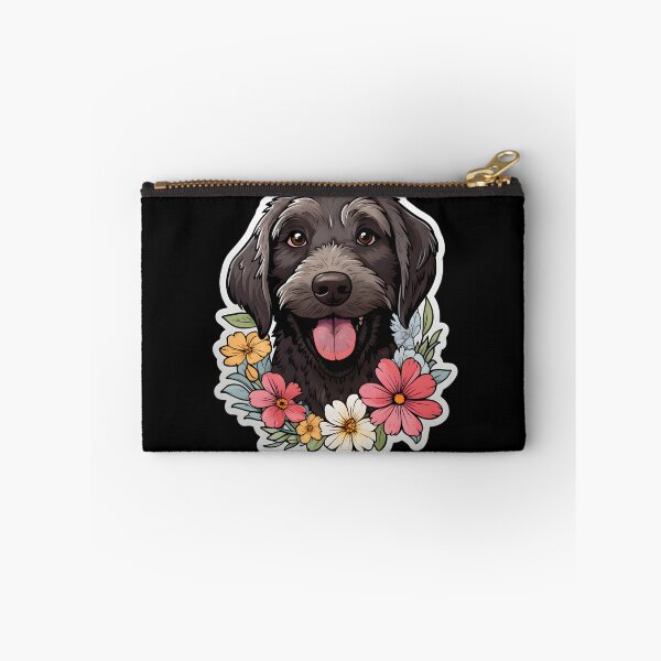 Item preview, German Wirehaired Pointer in Flowers designed and sold by CUTEDOGGIEZ.
