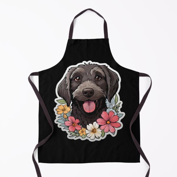Item preview, German Wirehaired Pointer in Flowers designed and sold by CUTEDOGGIEZ.