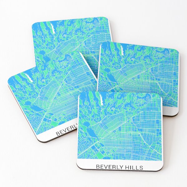 Item preview, Beverly Hills California Named City Map - Pastel Color Scheme designed and sold by StylishStacks.