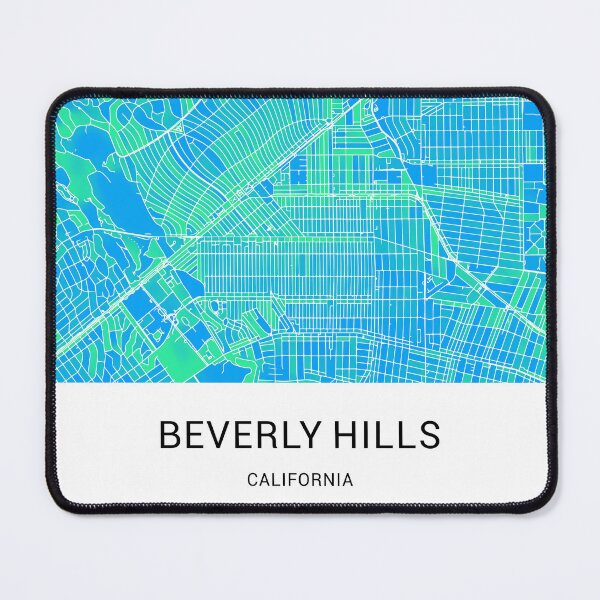 Item preview, Beverly Hills California Named City Map - Pastel Color Scheme designed and sold by StylishStacks.