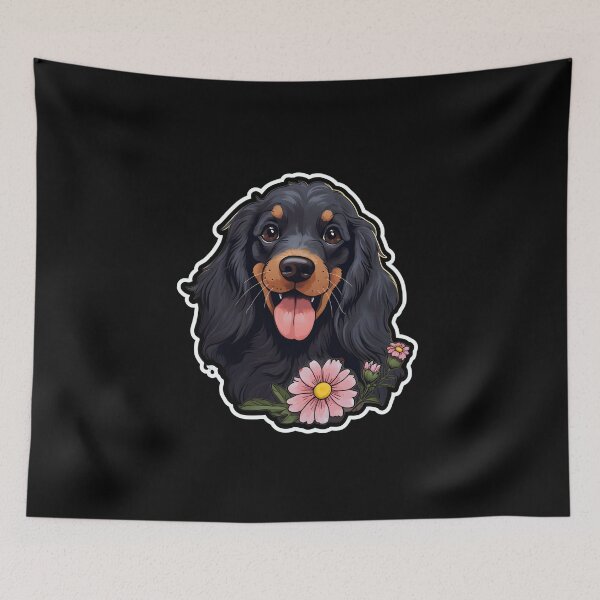 Item preview, Gordon Setter in Flowers designed and sold by CUTEDOGGIEZ.