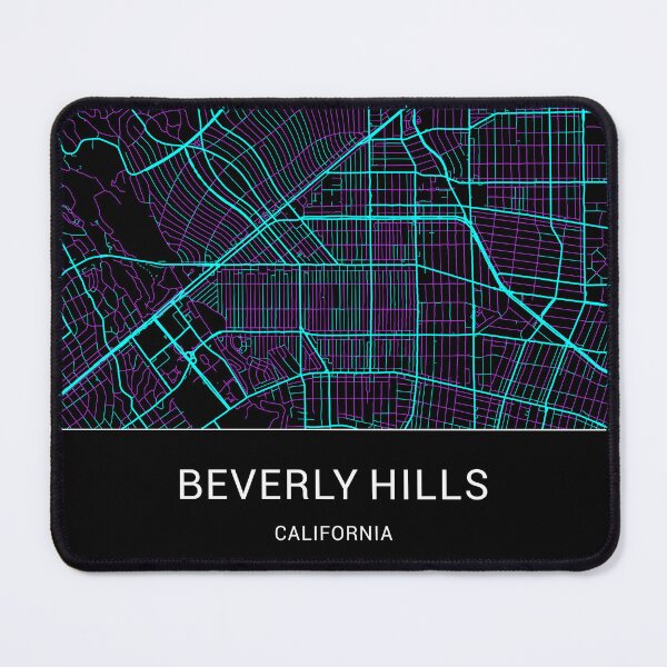 Item preview, Beverly Hills California Named City Map - Neon Fantasy designed and sold by StylishStacks.