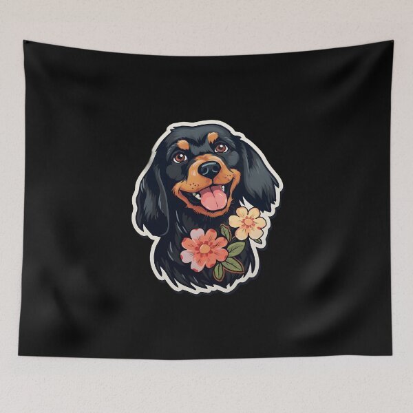 Item preview, Gordon Setter with Flowers designed and sold by CUTEDOGGIEZ.
