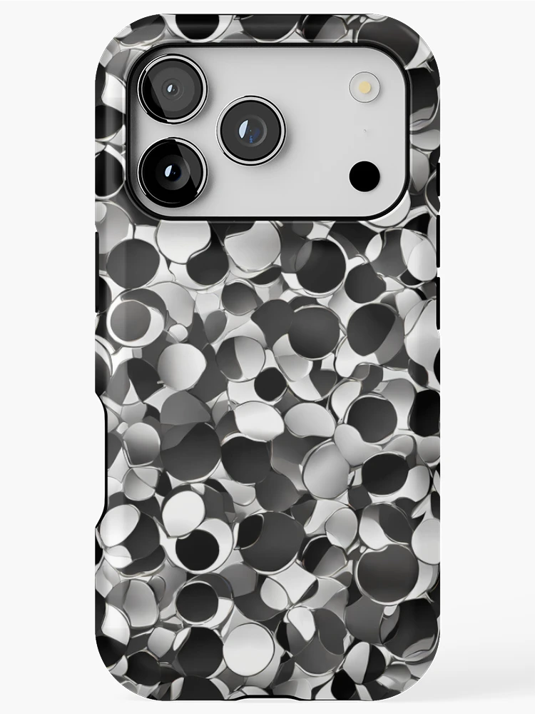Thumbnail 1 of 4, iPhone Case, Metallic Pattern: Silver Pattern designed and sold by CreativeSparkzz.