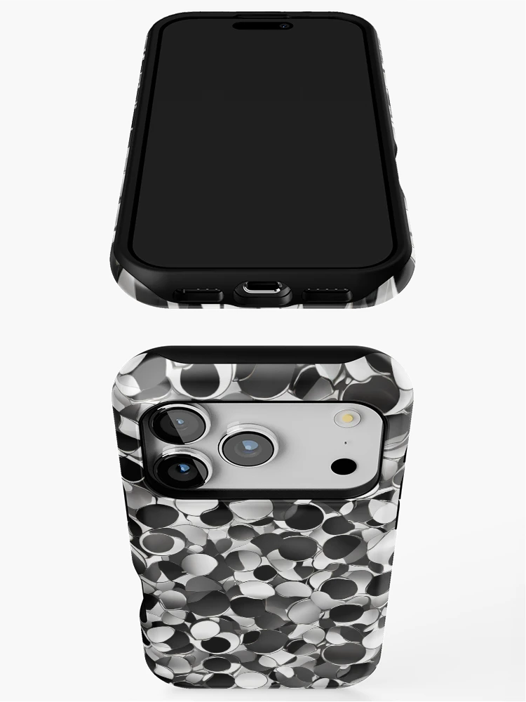 Thumbnail 3 of 4, iPhone Case, Metallic Pattern: Silver Pattern designed and sold by CreativeSparkzz.