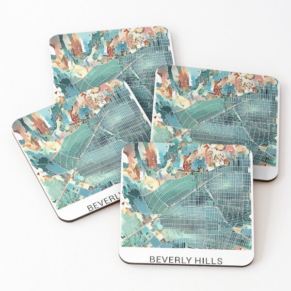 Item preview, Beverly Hills California Named City Map - Lush Green designed and sold by StylishStacks.