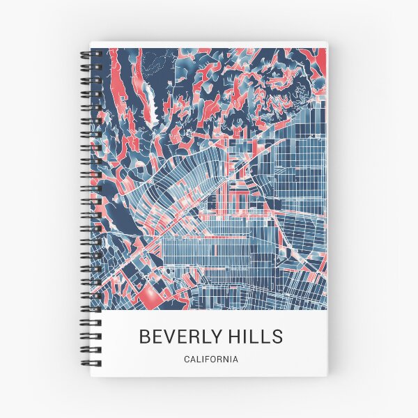 Item preview, Beverly Hills California Named City Map - Red-Blue Duotone designed and sold by StylishStacks.