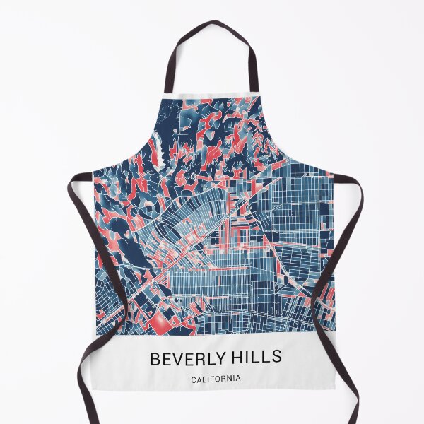 Item preview, Beverly Hills California Named City Map - Red-Blue Duotone designed and sold by StylishStacks.