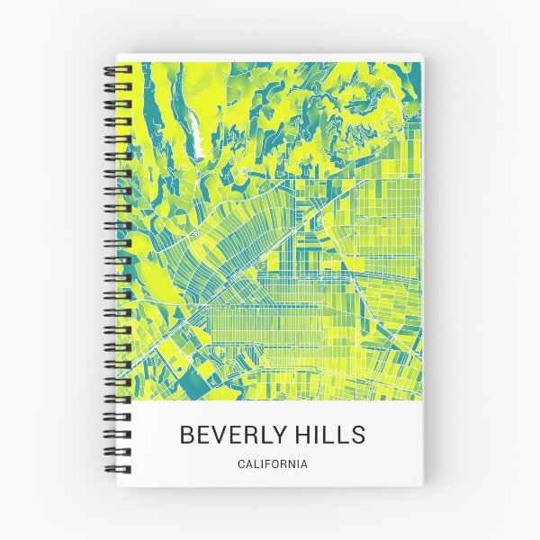 Item preview, Beverly Hills California Named City Map - Green-Yellow Duotone designed and sold by StylishStacks.