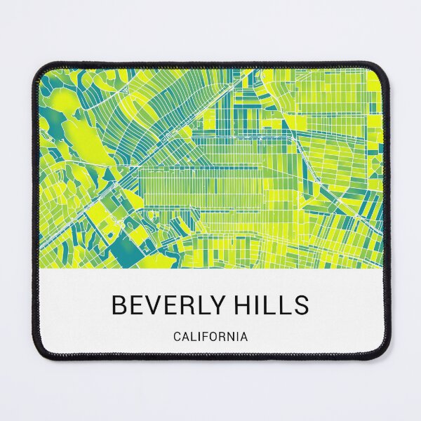 Item preview, Beverly Hills California Named City Map - Green-Yellow Duotone designed and sold by StylishStacks.