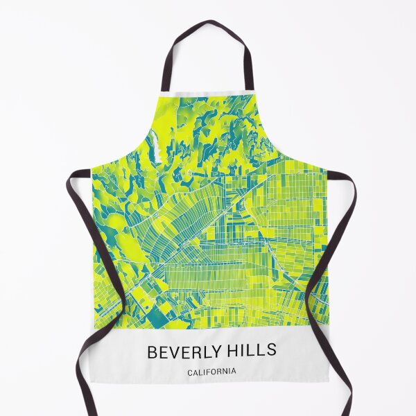 Item preview, Beverly Hills California Named City Map - Green-Yellow Duotone designed and sold by StylishStacks.