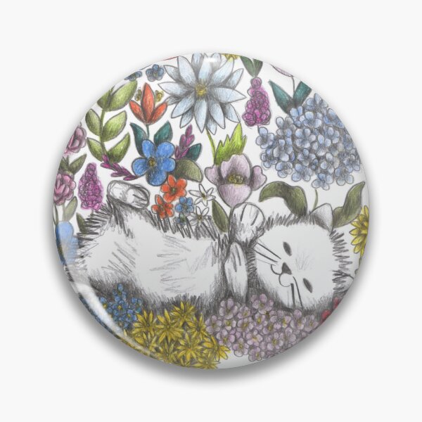 Item preview, Cat in the midst of Flowers designed and sold by CeciliaBattaini.