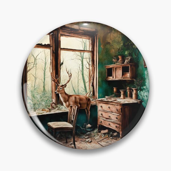 Item preview, Deer in an Abandoned House designed and sold by LanaGustavsson.