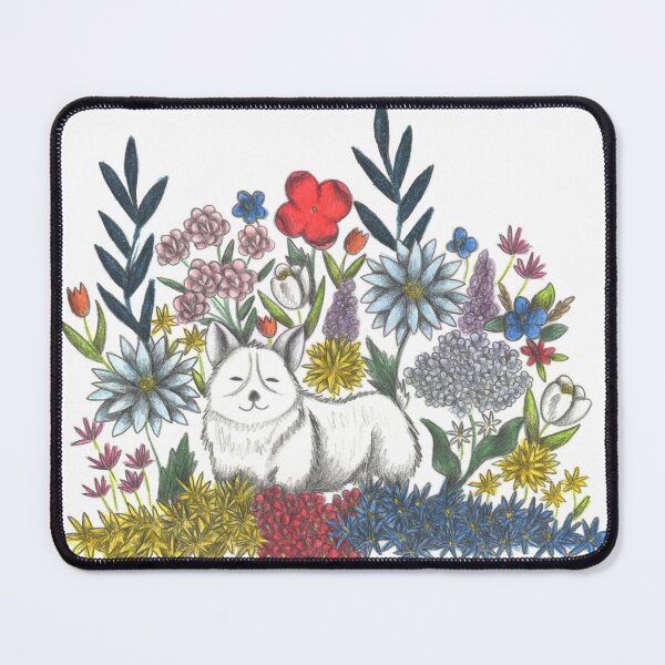 Item preview, Corgi in the midst of Flowers designed and sold by CeciliaBattaini.