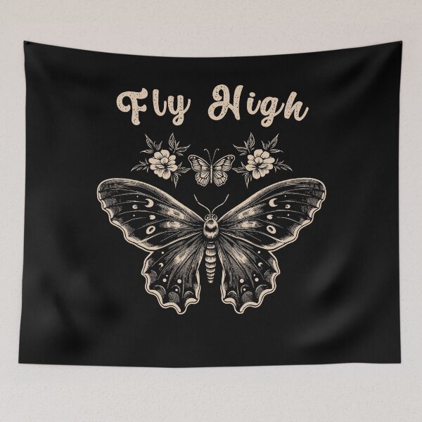 Item preview, Death Moth With Flowers Fly High Gothic Styled designed and sold by CosyTeal.