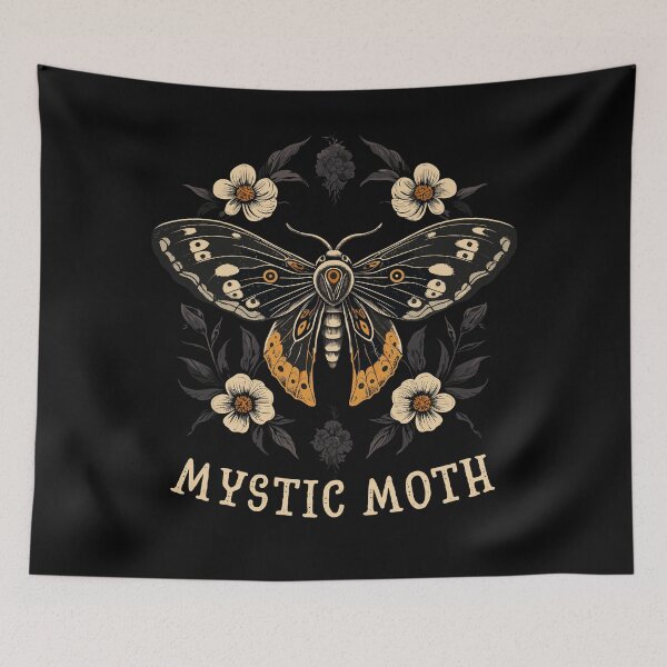 Item preview, Death Moth With Flowers Mystic Moth Gothic Styled designed and sold by CosyTeal.