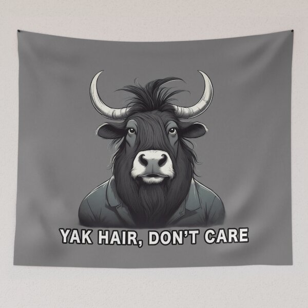 Item preview, Yak Hair, Don't Care, Funny Cartoon designed and sold by Burn-Ego.