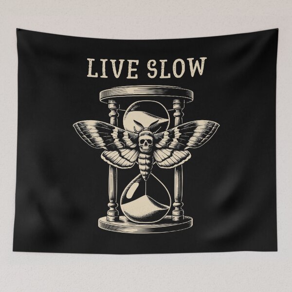 Item preview, Deaths Moth On An Hourglass Live Slow Gothic Styled designed and sold by CosyTeal.