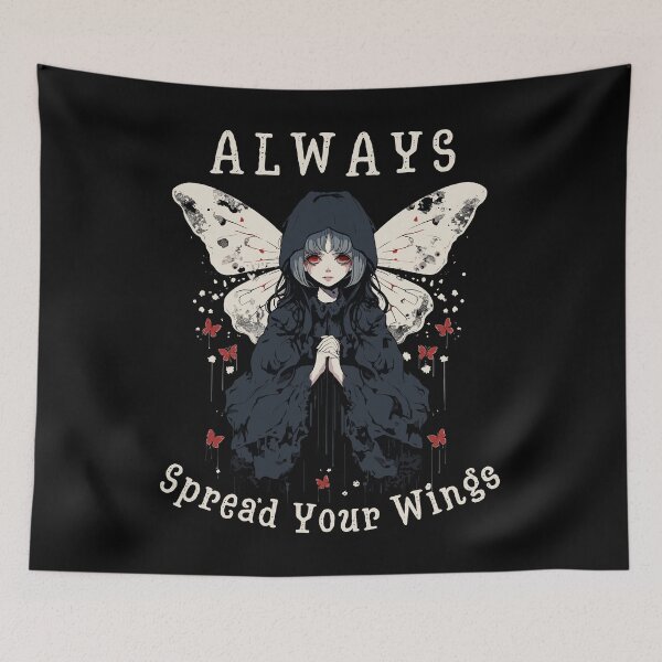 Item preview, Girl With Moth Wings Always Spread Your Wings Gothic Styled designed and sold by CosyTeal.