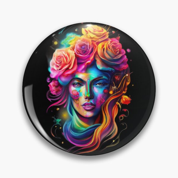 Item preview, Magical festive fabric of  Roses face in water paint  designed and sold by BlueGoldArt.