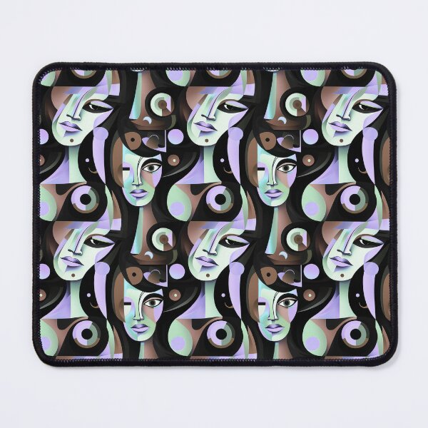 Item preview, Cubist woman woman purple brown designed and sold by Alessandro Remo Mazzoni Remotextiles.