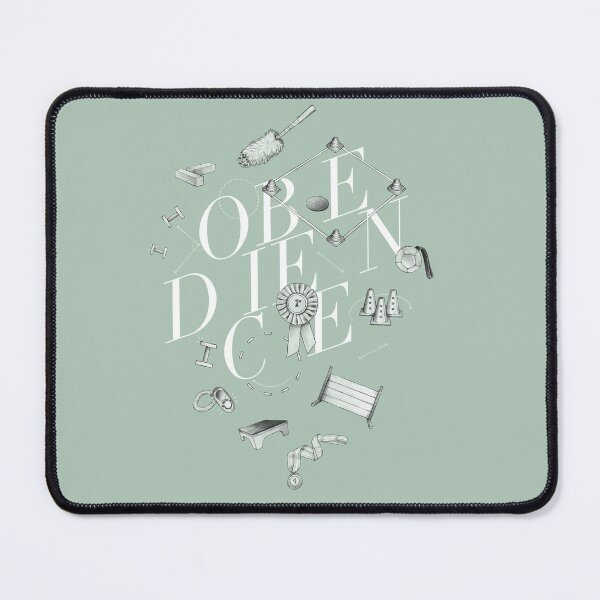 Item preview, Obedience Lettering with Hand Drawn Exercise Illustrations Sage Green designed and sold by JustPawsome.