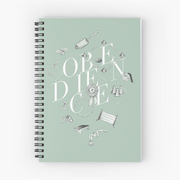 Item preview, Obedience Lettering with Hand Drawn Exercise Illustrations Sage Green designed and sold by JustPawsome.