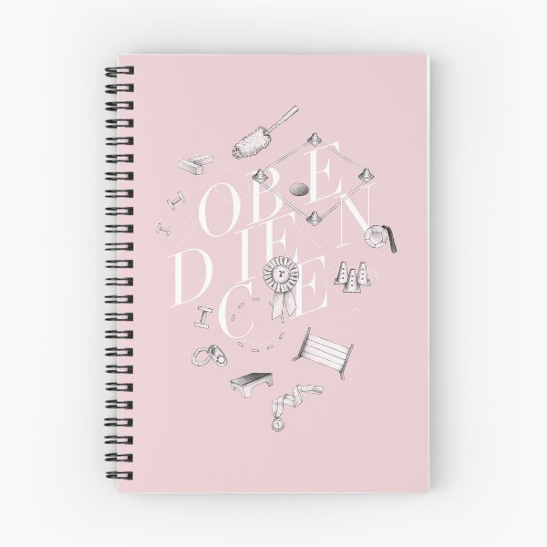 Item preview, Obedience Lettering with Hand Drawn Exercise Illustrations Powder Pink designed and sold by JustPawsome.