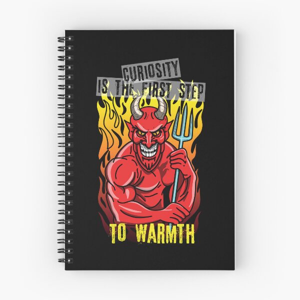 Item preview, Smiling devil with a pitchfork standing on fire designed and sold by HarridanCreates.