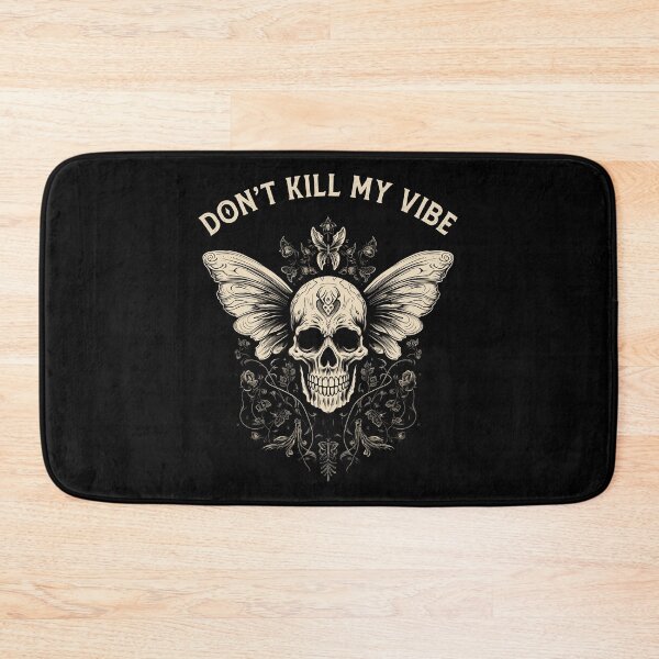 Item preview, Skull With Moth Wings Dont Kill My Vibe Retro Gothic Styled designed and sold by CosyTeal.