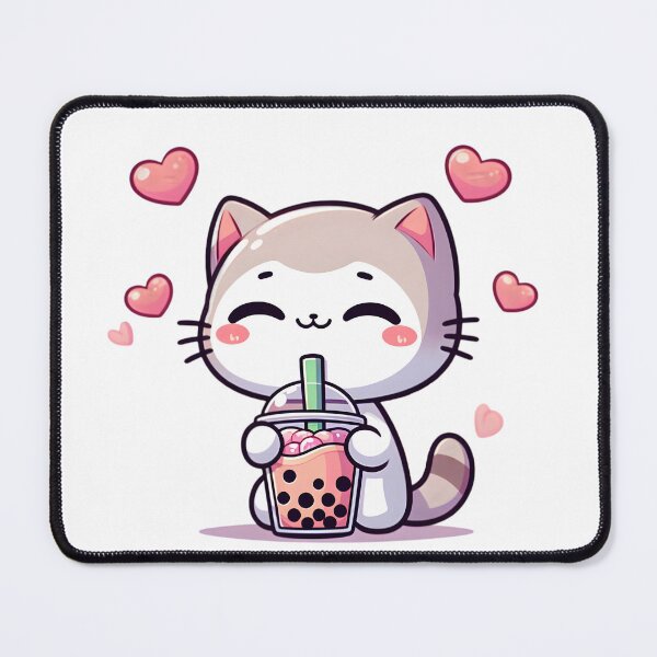 Item preview, Aesthetic Cat Drinking Boba designed and sold by teedory.