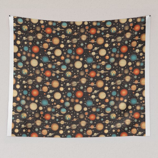 Item preview, Universe pattern vintage designed and sold by Alessandro Remo Mazzoni Remotextiles.