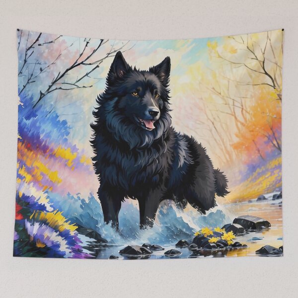 Item preview, Black dog run on the river designed and sold by operossa.