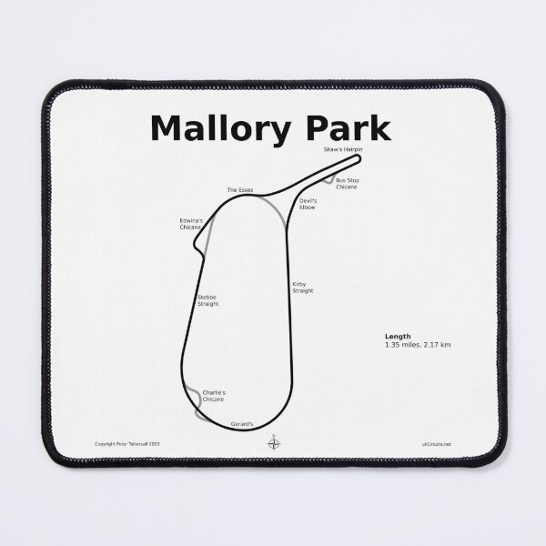 Item preview, Mallory Park Circuit, with Corner Names designed and sold by ukCircuits.net.