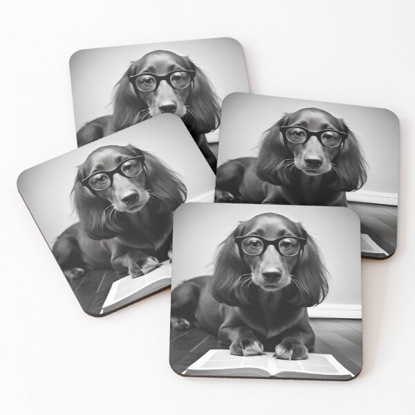 Item preview, Dachshund dog with glasses | Cute Dachshund dog | Dog Reader designed and sold by GemaDesings.