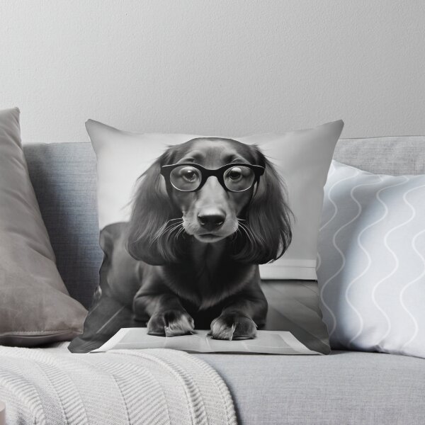 Item preview, Dachshund dog with glasses | Cute Dachshund dog | Dog Reader designed and sold by GemaDesings.