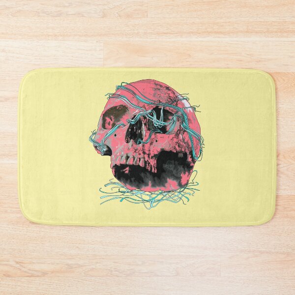 Item preview, Red skull (side view) with turquoise ribbons designed and sold by m-yoga-store.