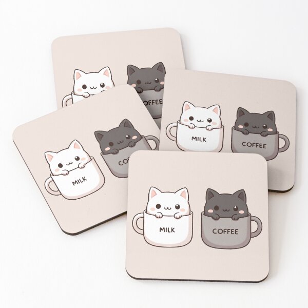 Item preview, Cute Cats in Coffee and Milk Mugs designed and sold by RuyaFab.