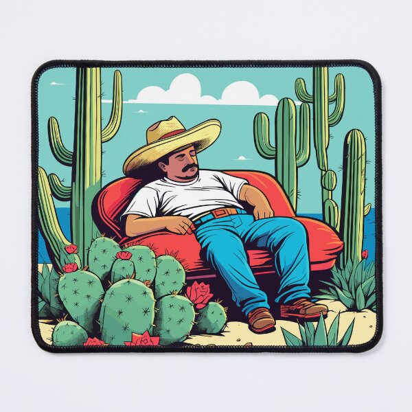 Item preview, Mexican sleeping against a cactus gallery wall art modern abstract matte vertical wall art decor abstract gallery art designed and sold by Charlygood.