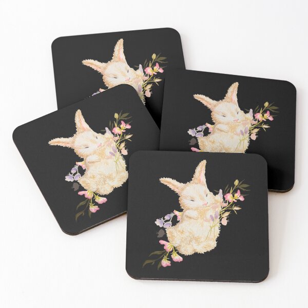 Item preview, rabbit and camellia flowers  designed and sold by LionessLove.