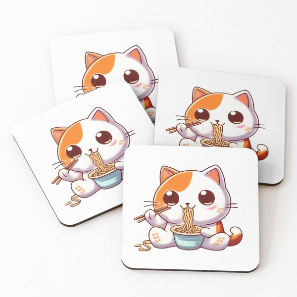 Item preview, Cat eating Noodles designed and sold by Serene Madcap.