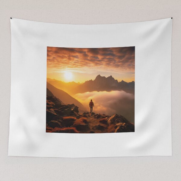 Item preview, Solitude in the Autumnal Foggy Forest: An Autumn Sunset Over the Mountains designed and sold by Shirtastically.