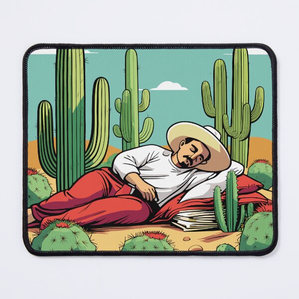 Item preview, Mexican sleeping against a cactus gallery wall art modern abstract matte vertical wall art decor abstract gallery art designed and sold by Charlygood.