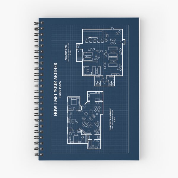 Item preview, How I Met Your Mother Floor Plans (Navy Blueprint) designed and sold by BGALAXY.