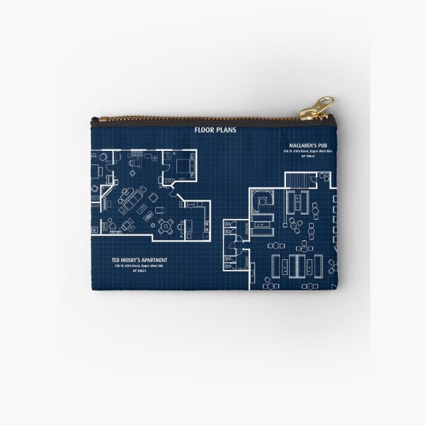 Item preview, How I Met Your Mother Floor Plans (Navy Blueprint) designed and sold by BGALAXY.