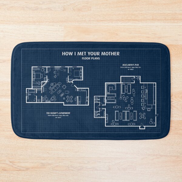 Item preview, How I Met Your Mother Floor Plans (Navy Blueprint) designed and sold by BGALAXY.